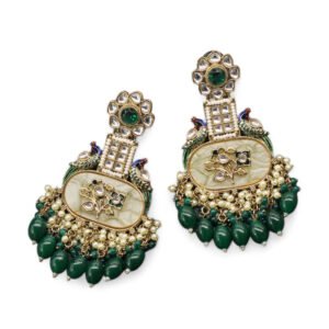 Eshani Kundan Earring Green