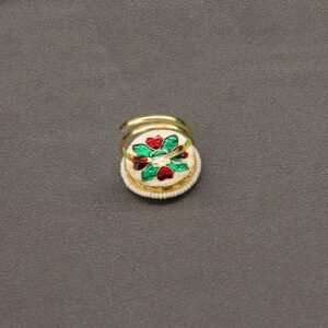 Ekashila Kundan Finger Ring White