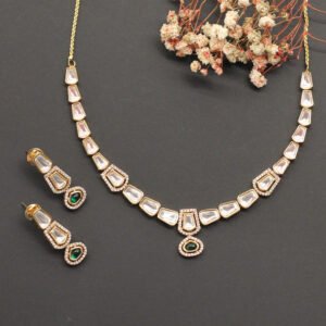 Ekabhumi Kundan Necklace Set Green