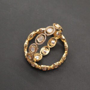 Ekavakra Kundan Bangle White