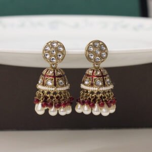 Ekajaya Meenakari Earring Maroon