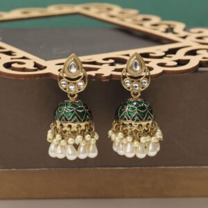 Ekamayi Meenakari Earring Green