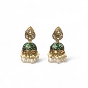 Ekamayi Meenakari Earring Green