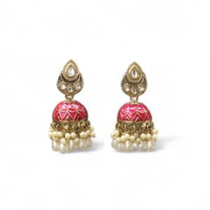 Ekamayi Meenakari Earring Rani Pink