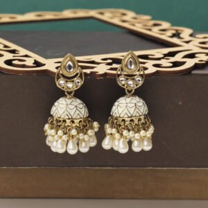 Ekamayi Meenakari Earring White